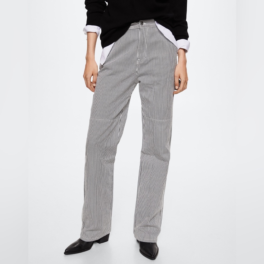 Striped Pocket Cargo Jeans